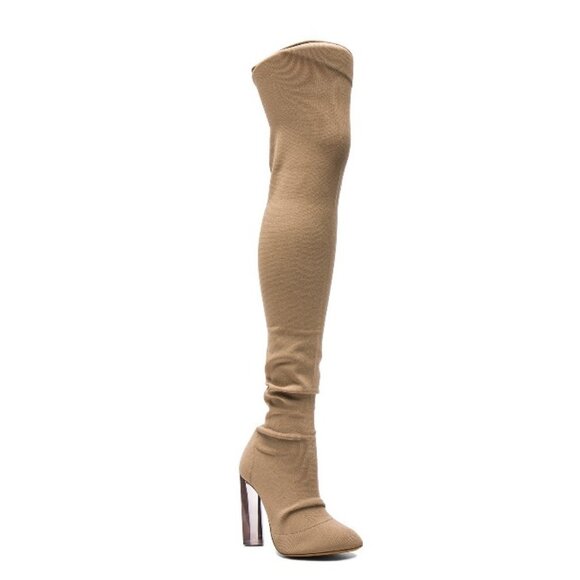 PREOWNED YEEZY SEASON 3 CELEBRITY OWNED OVER THE KNEE KNITTED SOCK BOOTS SZ 9.5 - Picture 1 of 16